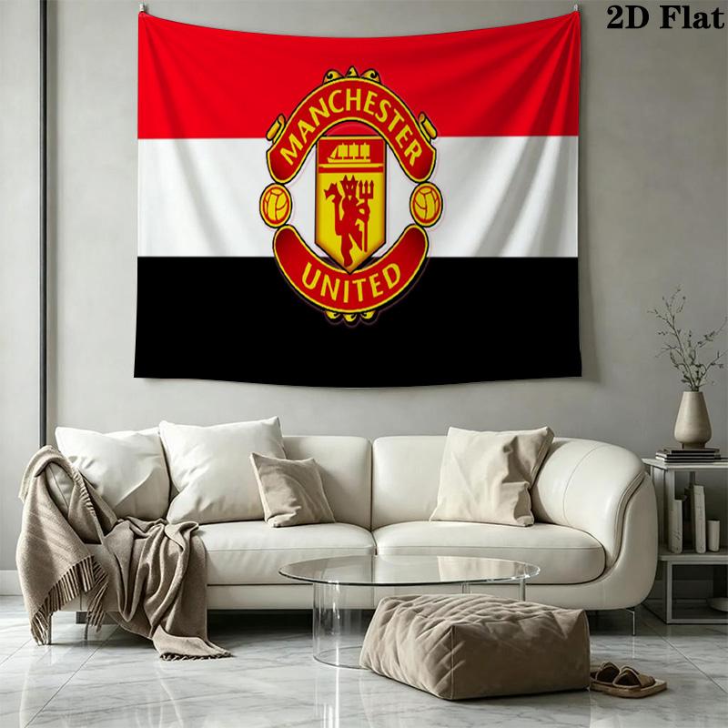 Manchester United Wall Tapestry Aesthetic Wall Hanging Printed Fabric Blanket Decorative Tapestries for Bedroom Living Room Home Decor