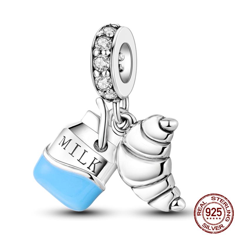 S925 Sterling Silver Luminous Colorful Fireflies Charms Fit  Bracelet Bead DIY Jewelry For Women Gift Hot Sale
