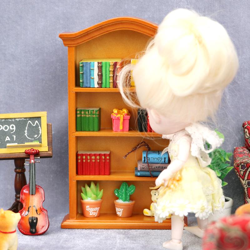 1:12 Dollhouse Miniature Arched Cabinet Vintage Bookcase Furniture Model