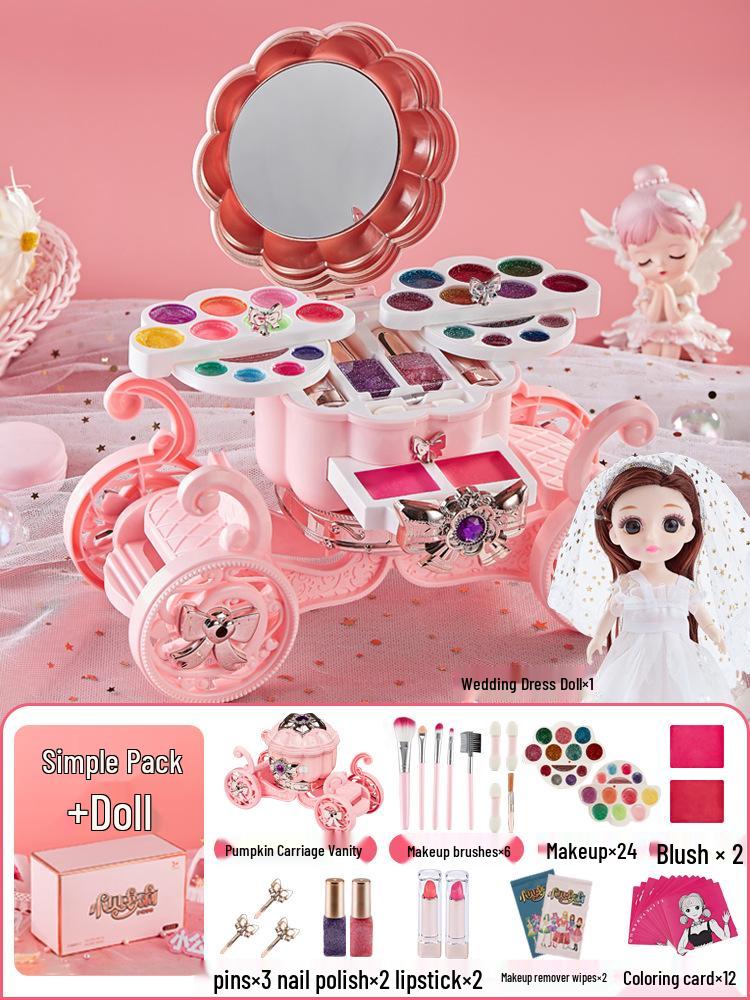 Children's Makeup Toy Set: Pretend Play Dressing Table with Lipstick & Nail Art