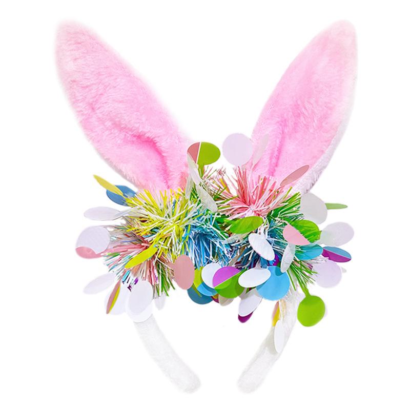 

Children Headwear Glittery Easter Party Photo Prop Rabbit Ear Headband Animal Headband For Children Party Women