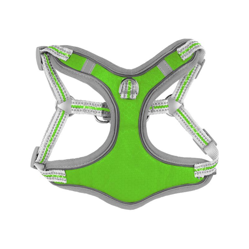 

New pet vest type traction rope pet chest and back reflective and breathable small and medium dog traction rope set зелёный