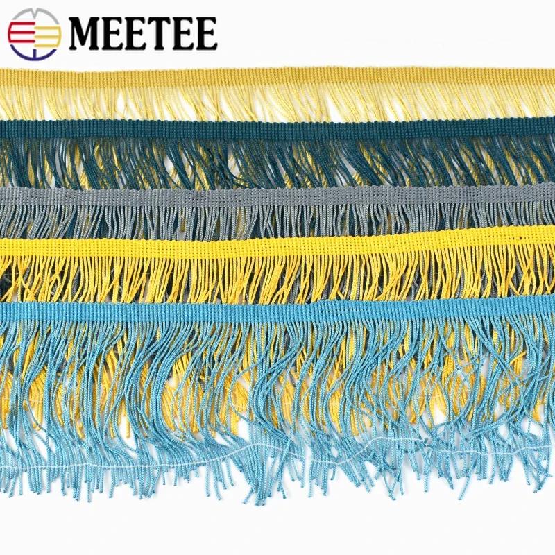 5M Meetee Polyester Tassel Fringes 10-30cm Lace Trim Ribbon for Dress Curtain Decorative Ribbons Fringe Fabric Sewing Accessory