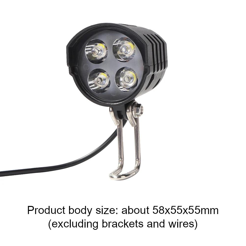 36V 48V Electric Bicycle Headlight 3W Electric Bike Headlight Front Light Outdoor Night Riding Cycling Parts Accessories