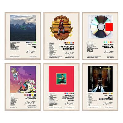 6 τεμ. Αφίσες Kanye West Αφίσες Εξώφυλλου Άλμπουμ για Διακόσμηση Εφηβικού και Κοριτσίστικου Δωματίου