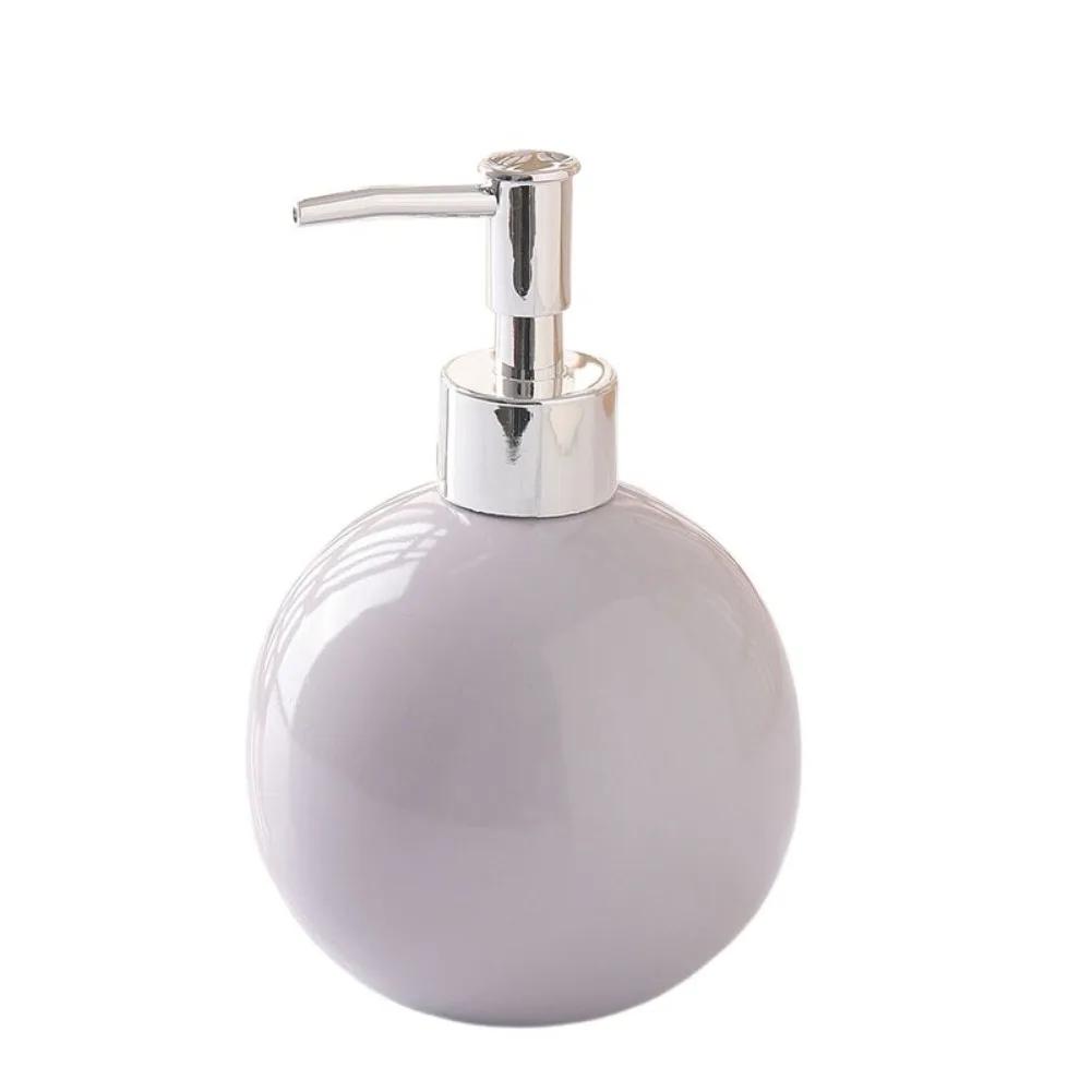Portable Ceramic Hand Soap Bottle Refillable Reusable Hand Sanitizer Dispenser Round Leakproof Liquid Soap Container Bathroom
