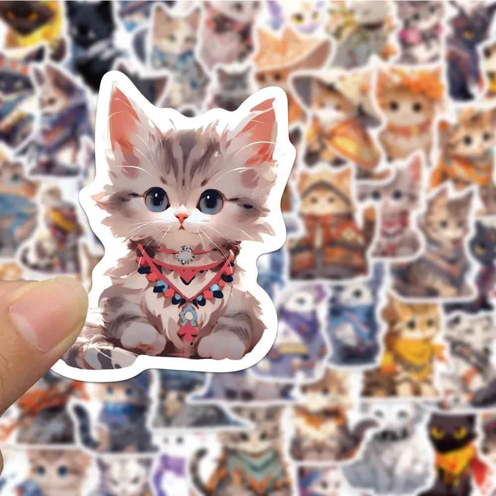 10/30/50Pcs Cute Animal Ethnic Style Cat Stickers Bohemia Cartoon Waterproof Decals Diy Skateboard Phone Luggage Sticker Toys