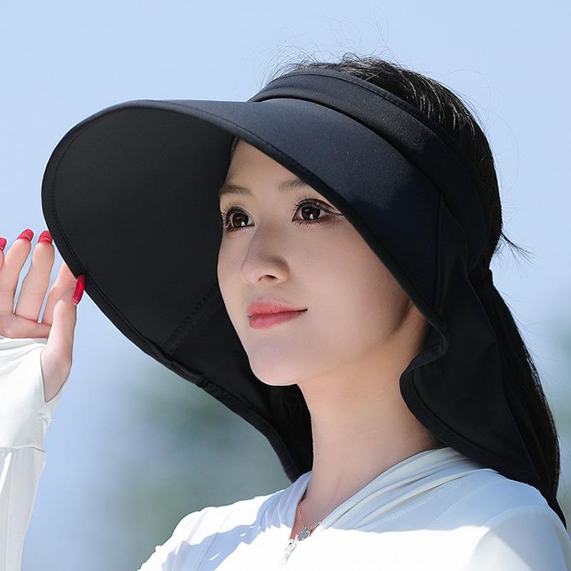 Ice Silk UV Protection Empty Top Sun Protection Hat Neck Protection Hat Neck Integrated Sun Hat Cycling Windproof Sun Hat
