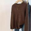 Women's High-End European Style Red Pure Wool Sweater with Lurex - Autumn/Winter Collection, Loose & Thickened, Year of the Rat Design