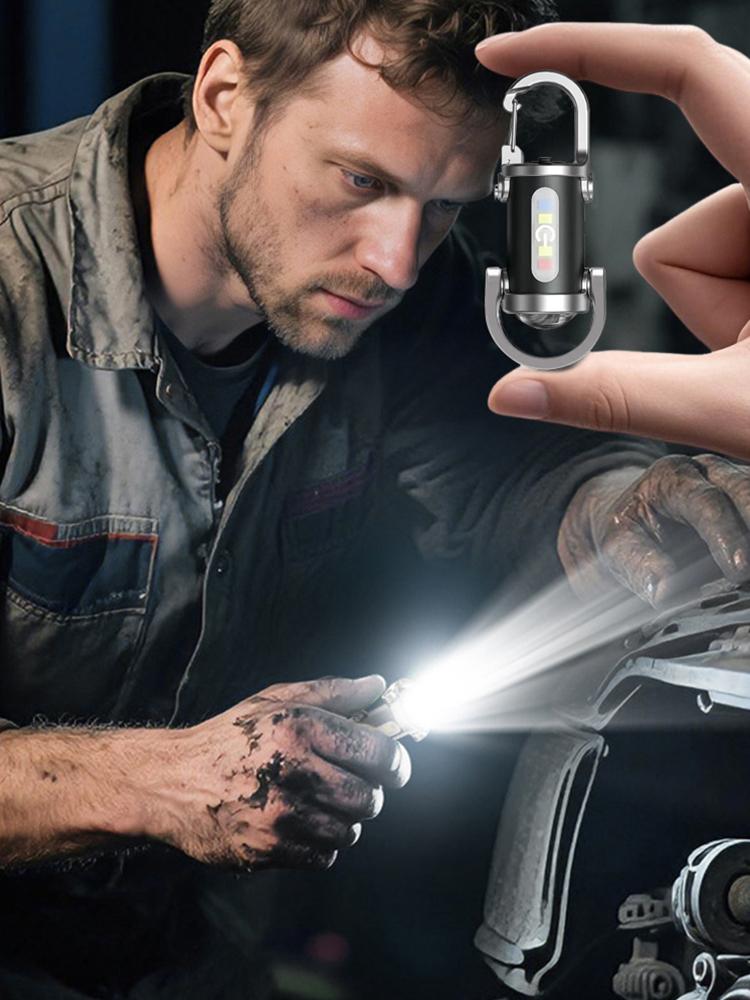 1200LM Super Bright Mini Keyring Torch LED Rechargeable Waterproof Mini LED Torch for Outdoor Camping