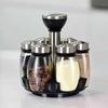 Creative Rotating Glass Spice Jars Set - Kitchen Seasoning Box and Condiment Organizer.