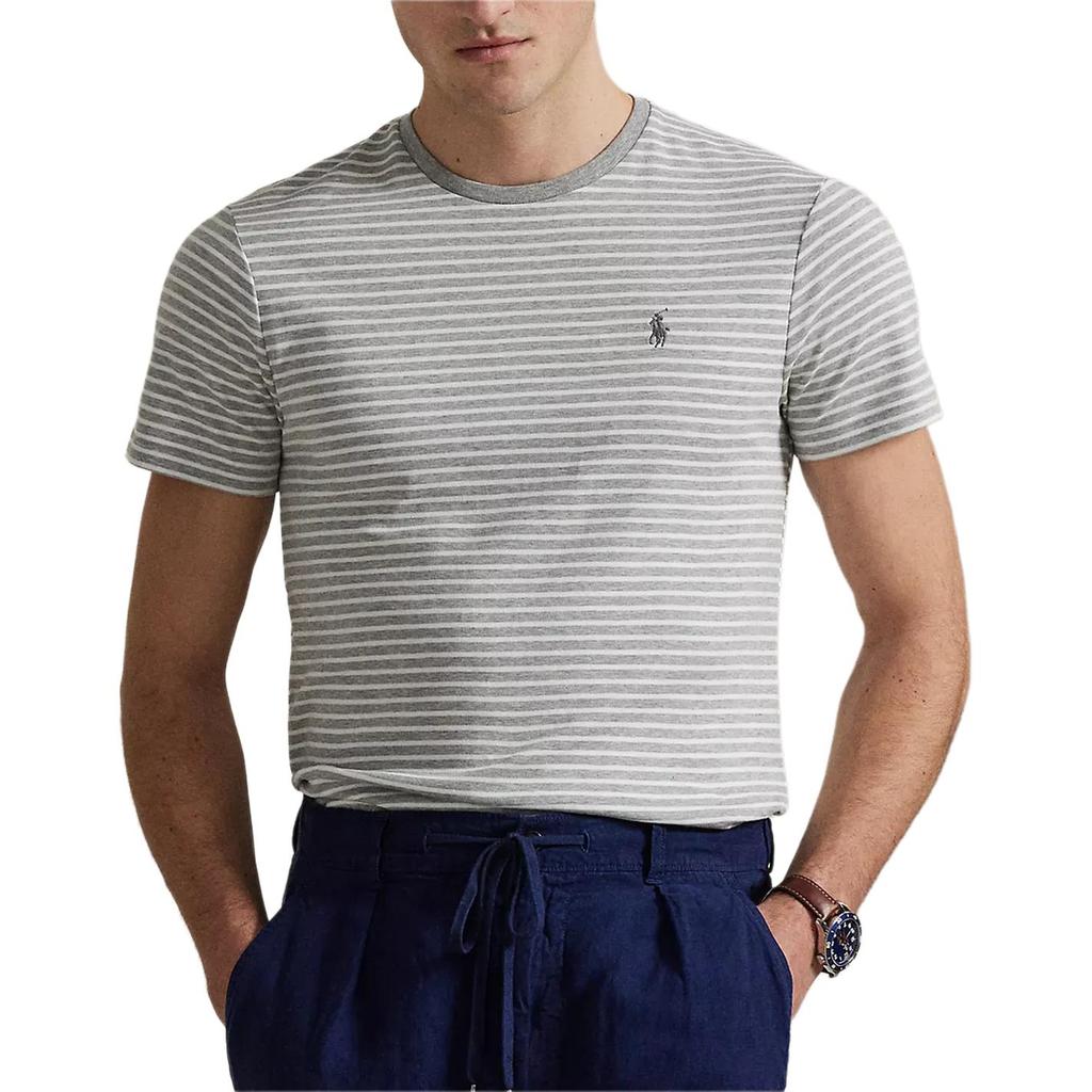 Polo Ralph Lauren Ss26 Cotton Round Neck Embroidered Striped Short Sleeve T-Shirt Men Tops 710961128-005