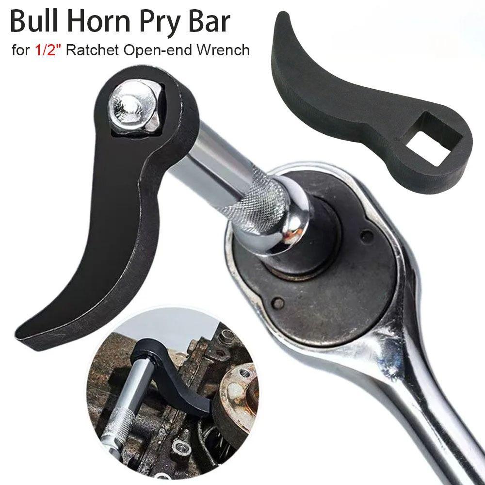 1Pcs Adjustable Angle Bull Horn Pry Bar  for 1/2" Ratchet Open-end Wrench