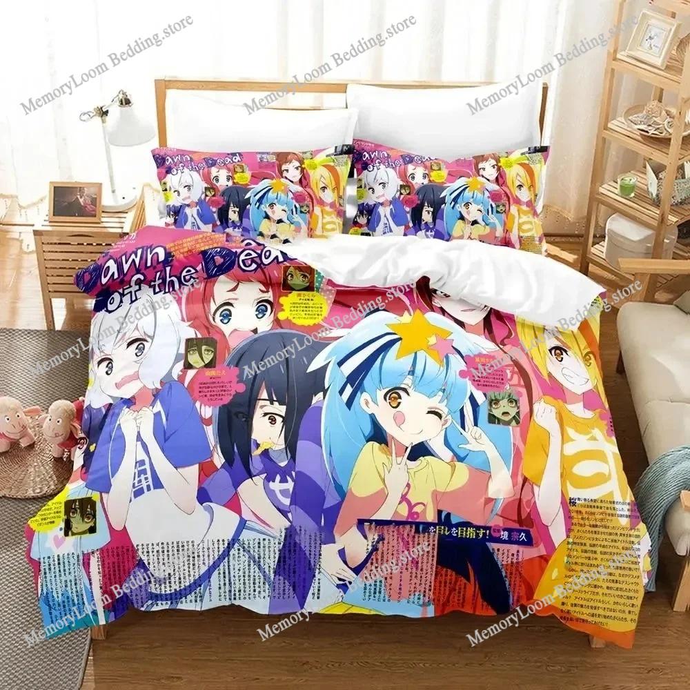 3D Printed Anime Zombie Land Saga Bedding Set Boys Girls Twin Queen Size Duvet Cover Pillowcase Bed Kids Adult Home Textile