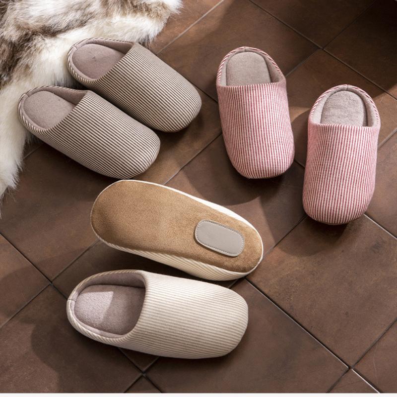 All Seasons Unisex Home Slippers Faux Suede Chunky Soft Bottom Non-slip Thermal Slippers Household Plush Silent Bedroom Slippers