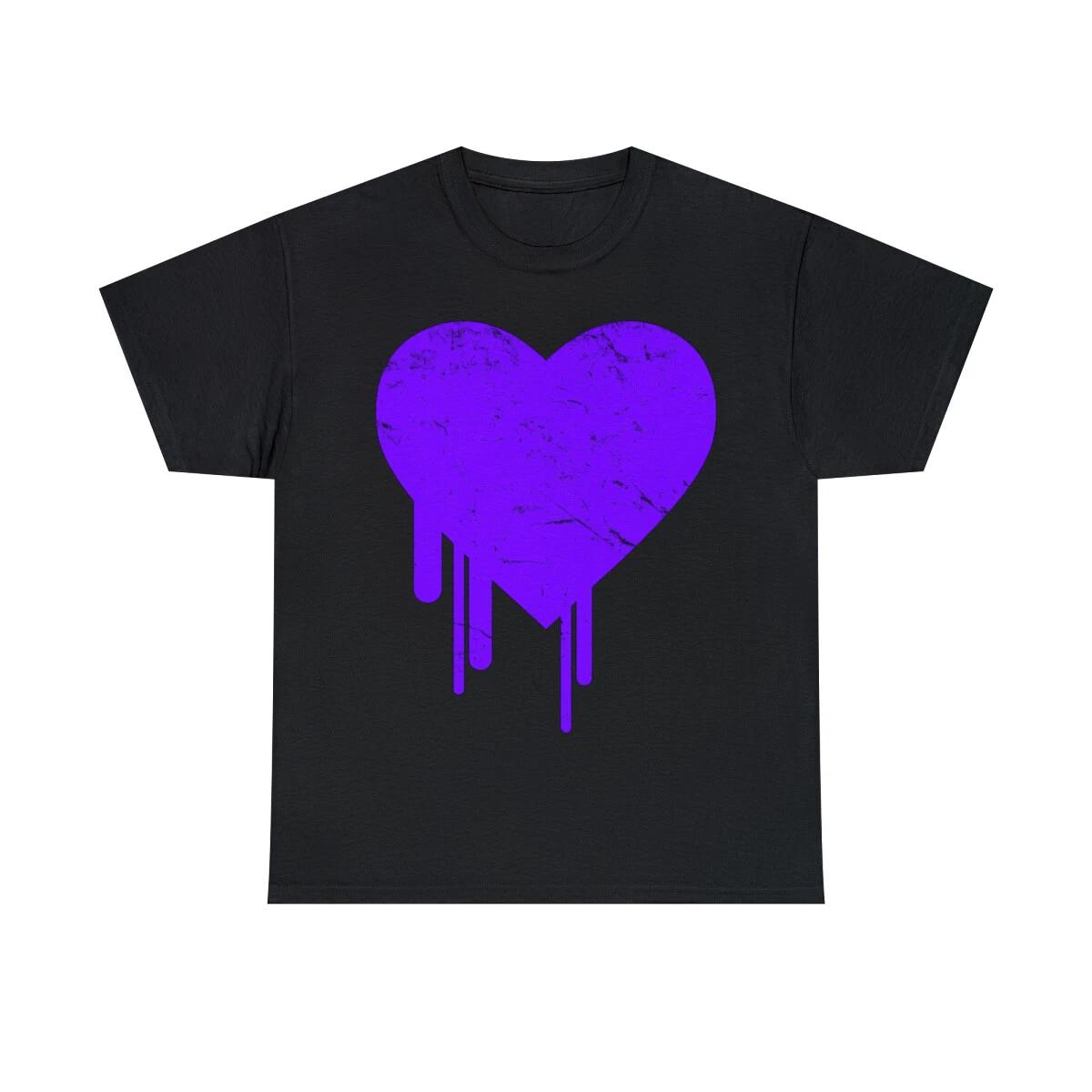 

Bleeding Purple Heart Graphic Tee Shirt, S-5XL M
