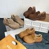 Leather platform women's winter velvet new fashion versatile non-slip wool warm snow cotton shoes