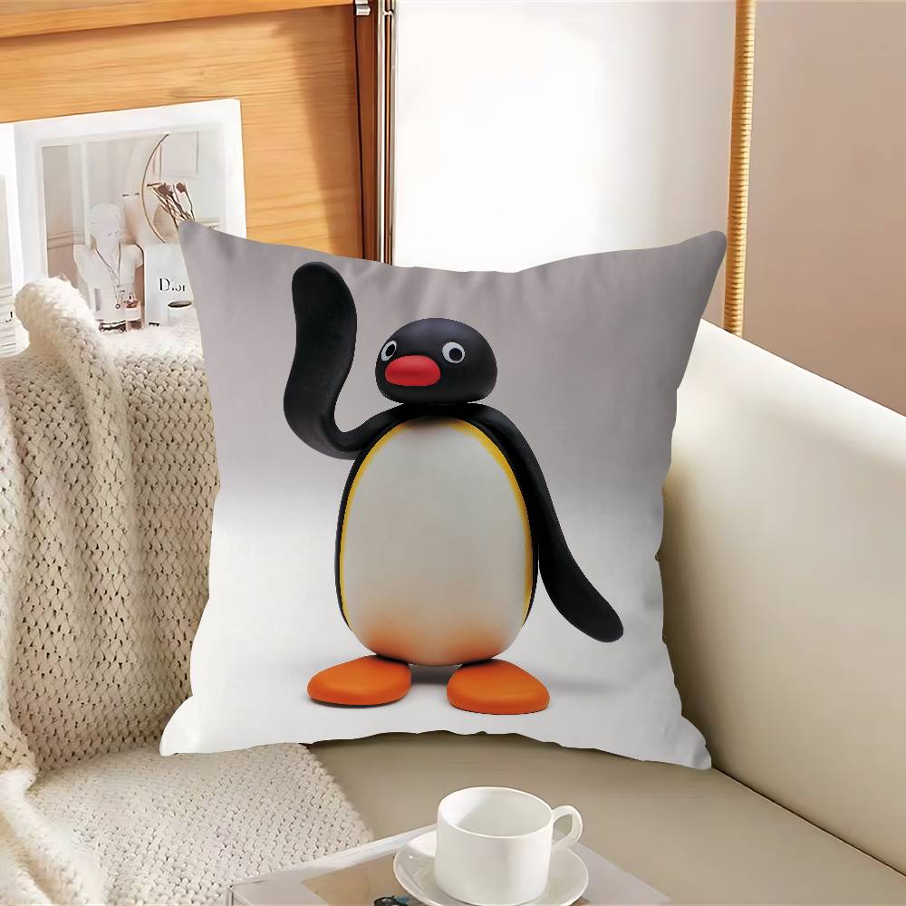 

Милая мультяшная наволочка P-Pin-guS, съемная, моющаяся, чехол для подушки – мягкий лен для любого сезона 12x12Inch