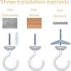 Ceiling Hook Large Swag Heavy Duty Hook with Hardware for Hanging Plants Ceiling Easy tallation Cavity Wall Dry Wall Indoor & Outdoor (2 Sets White)