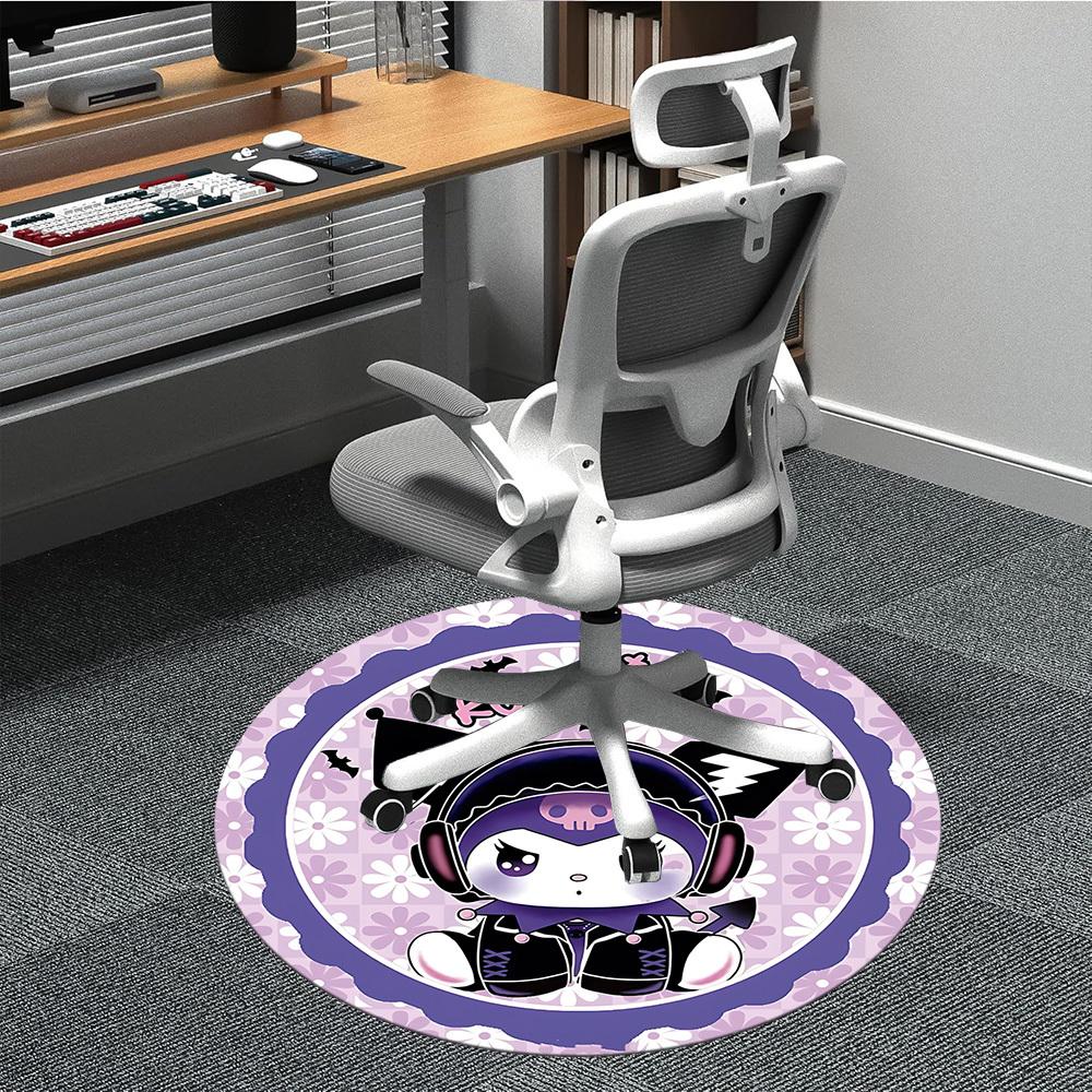 

1pc Gothic Kitty Chair Carpet for Office Non-Slip, Soft & Comfortable, Carpet for Office, Gaming, Lightweight Round Floor Mat yy251021038 80cm by 80cm