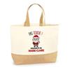 Jute Shopping Bag - PLANETEE - Marie-Claire Jute Bag "Don't Touch Santa Claus" - Natural Jute - Multicolored - Made In France