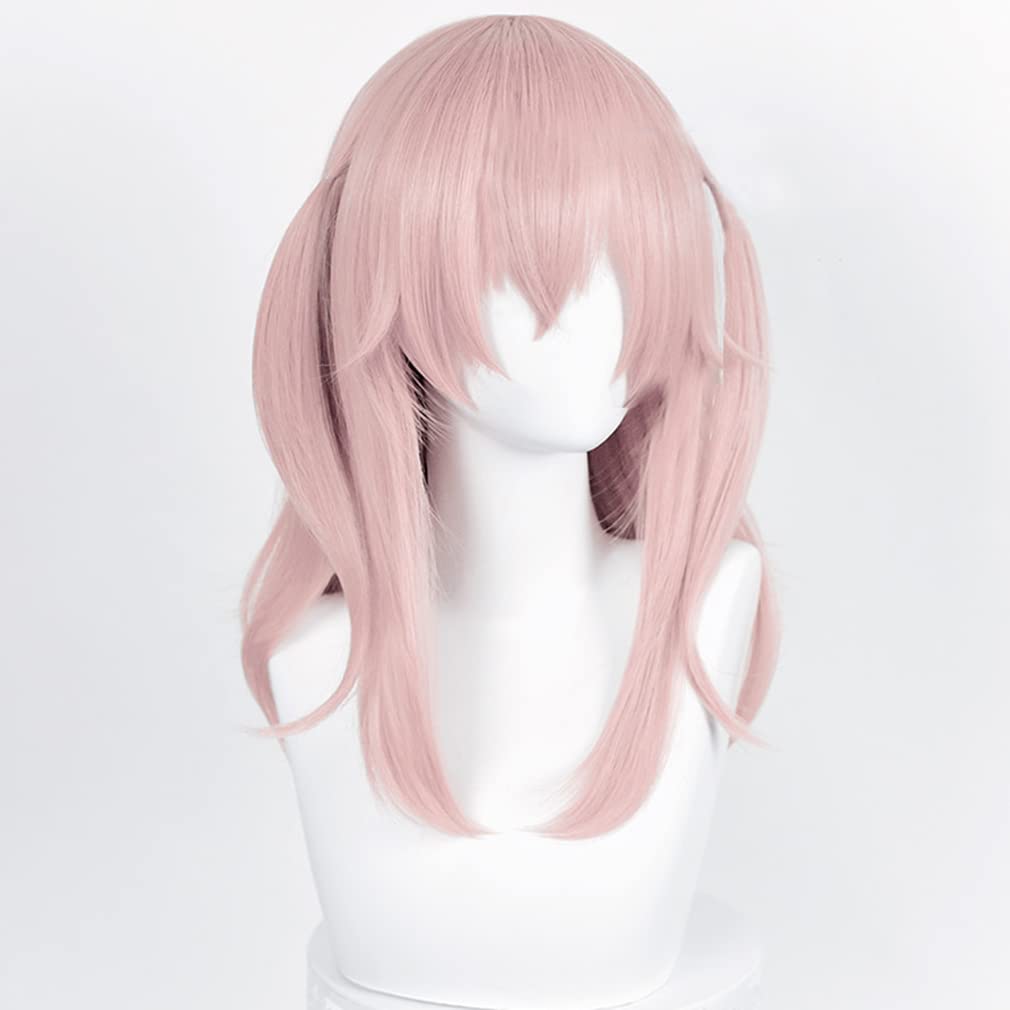 LAOBAO Cosplay Sasuga Long Pink Wig with Costume Accessory for School and Events Wig, Inui, Heat-Resistant, Twintails, Parties, Halloween, Festivals,
