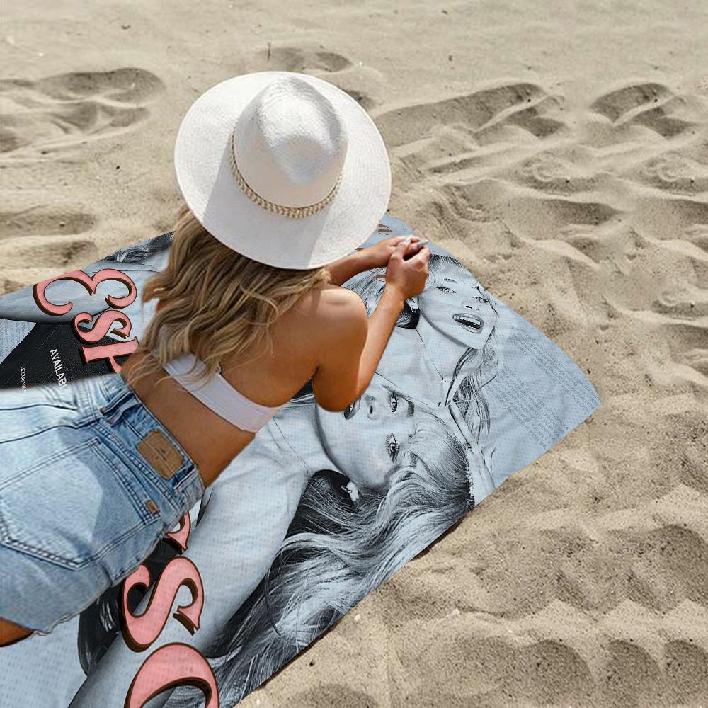 Fashion Singer S-sabrina Carpenter Beach Towel For Kids Bath Towel Pool Towel Vacation Gift Picnic Towel Party Gift
