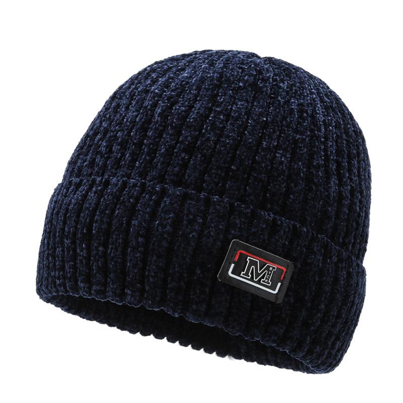 New Autumn and Winter Thickened Men's and Women's Wool Hats Korean Version Ski Plush Warm Chenille Knitted Hats