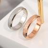 Korean Style Frosted Titanium Steel Ring In Rose Gold - Simple, Trendy, and Popular.