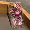 Pink Lucky Wealth Letter Pattern Phone Case For Xiaomi 13T Pro 13 12 11 Lite 5G 12T Transparent Silicone Shockproof Bumper Cover