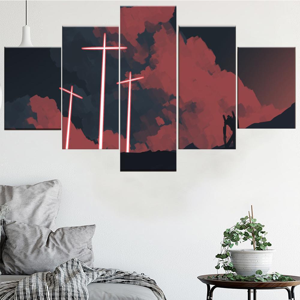 

Картина на холсте 5 шт. Современная картина в стиле аниме для гостиной, украшение для дома, без рамки 20x35cm*2 20x45cm*2 20x55cm*1