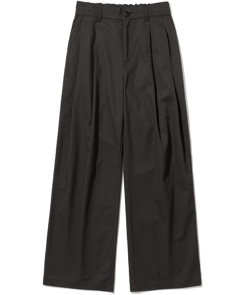 NOT4NERD Two Tuck Wide Cotton Pants - Charcoal