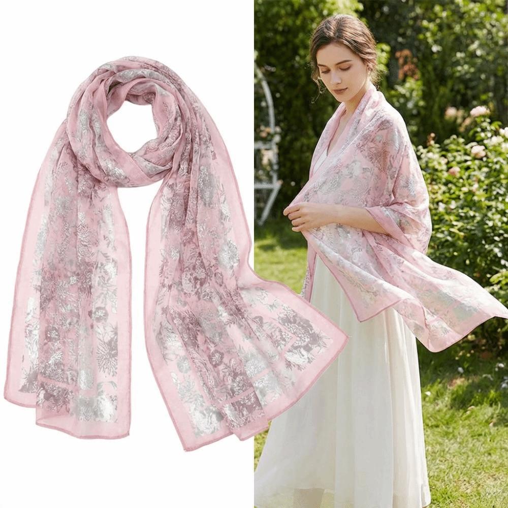 Elegant Design Shawl Wrap Print Pattern Sun Protection Scarf New Chiffon Scarf  Fashion Accessory