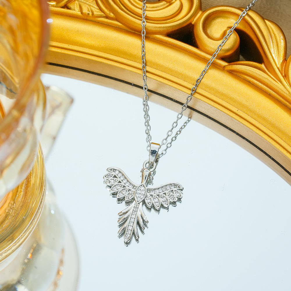 

Ожерелье Феникс с полным бриллиантом из титановой стали: Элегантная женская ключичная цепочка