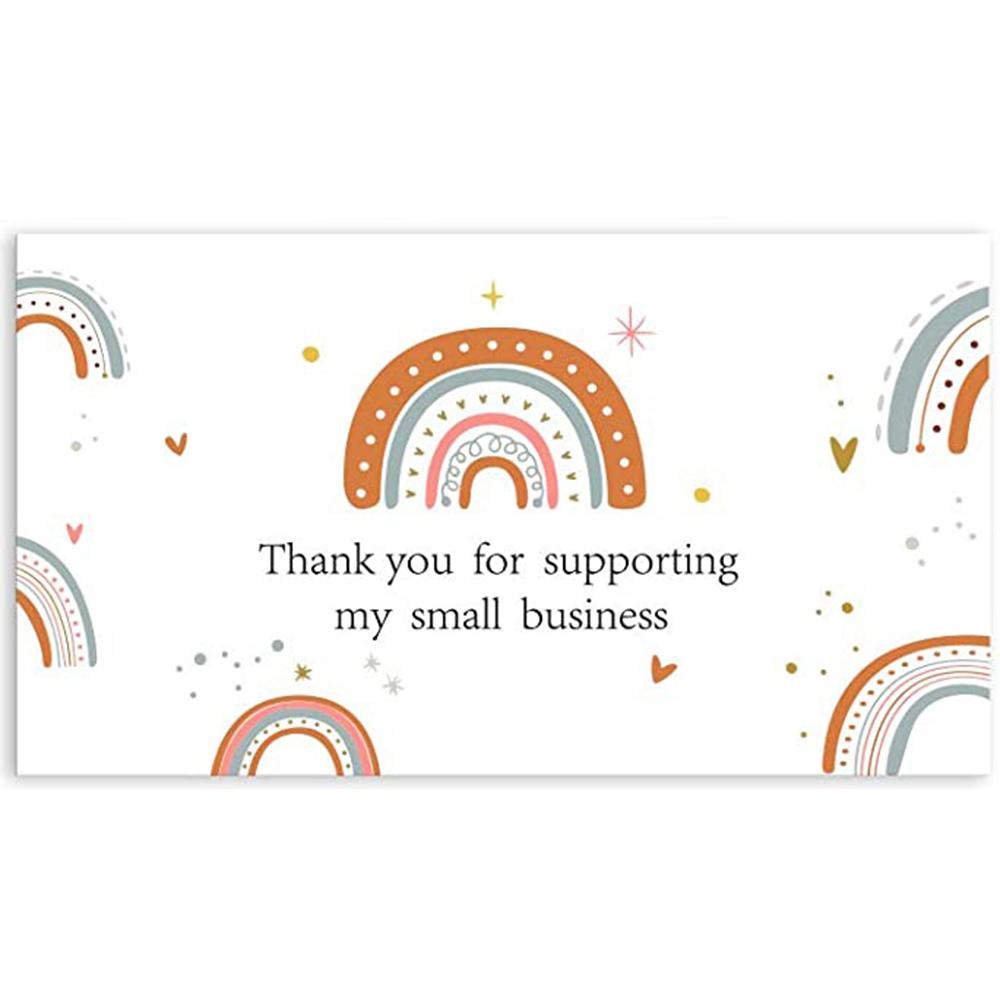 10-50pcs Pink Thank You for Supporting My Small Business Card Thanks Greeting Card Appreciation Cardstock for Sellers Gift 5*9cm