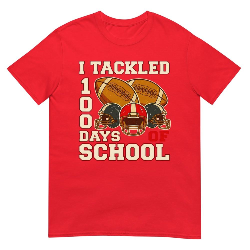 100 Days Of School Football Boys Kids 100th Day Of School TShirt S