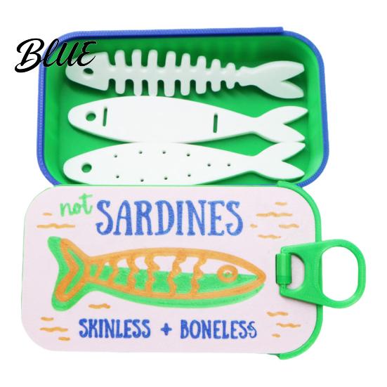 Organized Clavicle Chain Vintage Compact Box with Tin Jewelry Case Sardine Fishbone PLA Size Fashionable