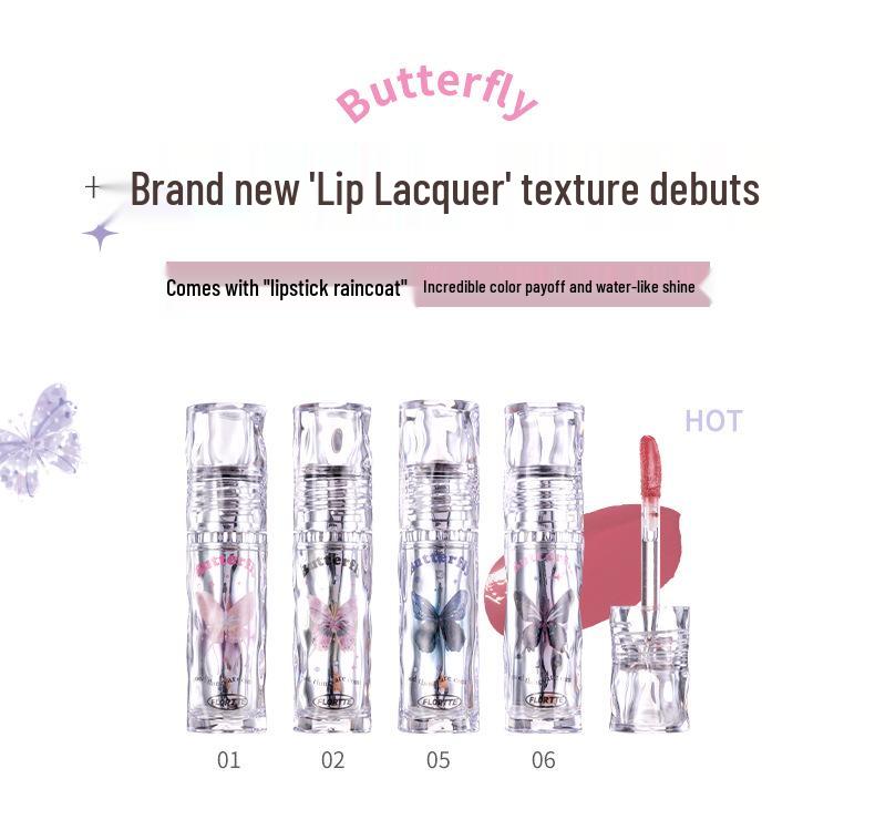 FLORTTE Girls' Dormitory Watery Light Lip Lacquer - So Beautifully Amelia: Transfer-resistant Mirror Gloss