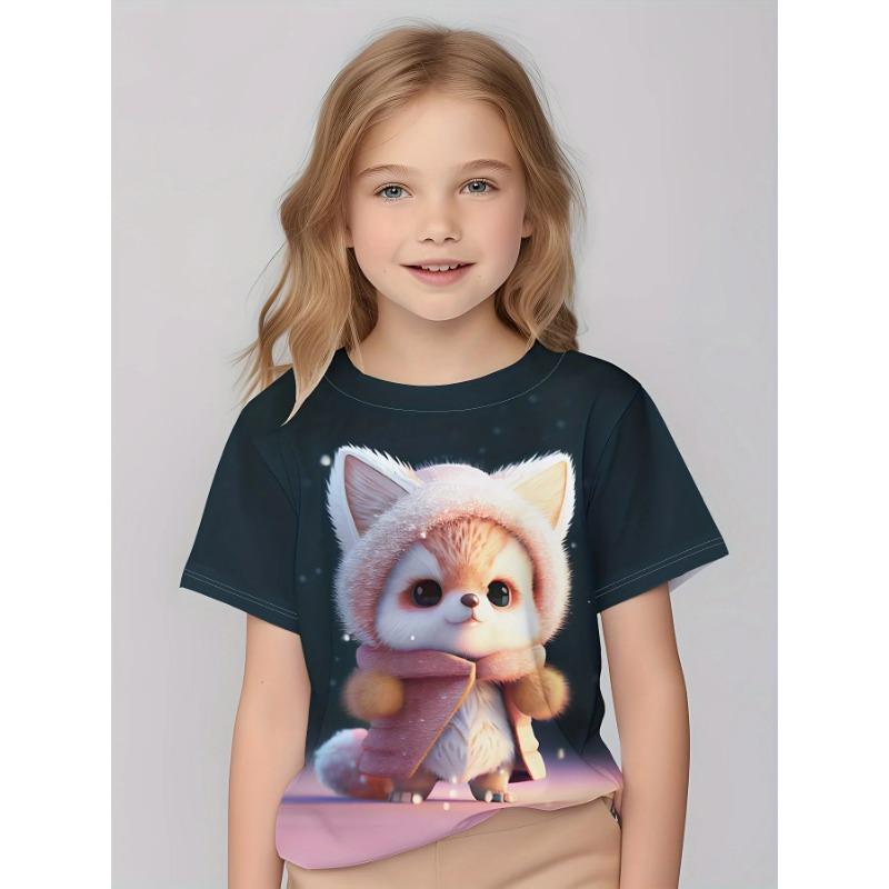 Summer Kids Cartoon Tops Tees Funny 3D Printed Animal Dog T-shirt Fashion Children Short Sleeve Clothing Boys Casual