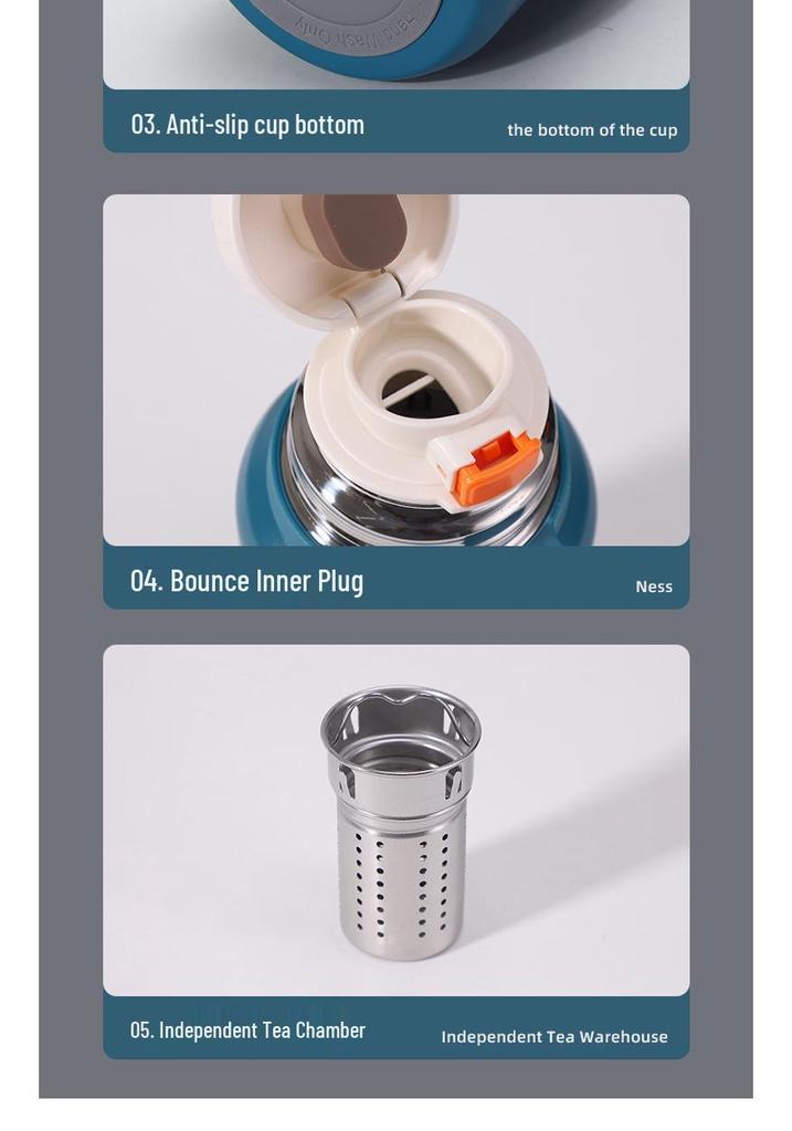Large Capacity 316 Stainless Steel Thermos with Tea Infuser – Portable, Leak-Proof Bottle for Hot/Cold Retention