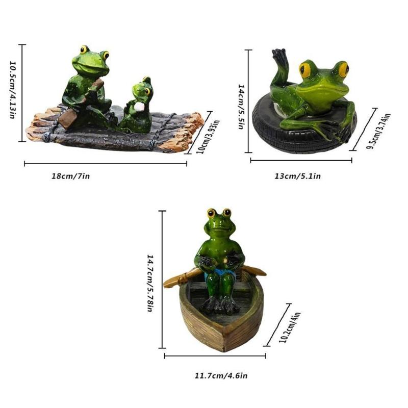 Realistic Floating Frogs Statue Weather Resistant Resins Miniature Frogs Boating Ornament For Garden Pond Decoration