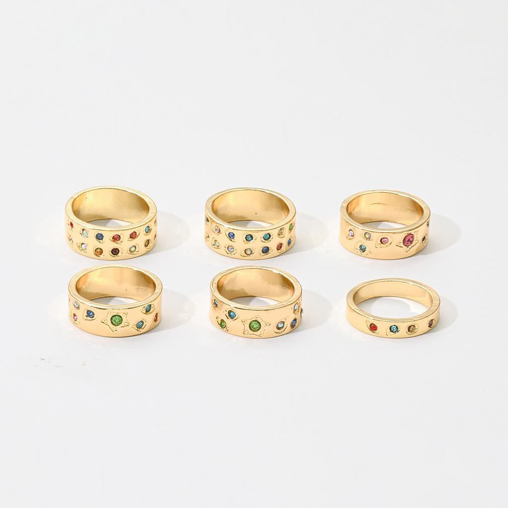 Jewelry Ring Pack For Ladies Featuring Irregular Geometric Design And Zinc Alloy Material