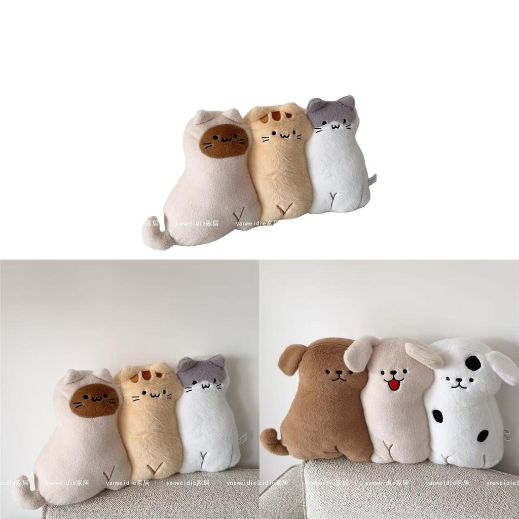 Cute Dog Plush Pillow With Short Faux Fur For Sofa Decor And Living Room Comfort