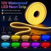 12V Waterproof IP67 LED Neon Light Strip 6X12mm Silicone Rope Light Flexible DIY Sign Wall Home Decor DC Plug 2Pin Wire