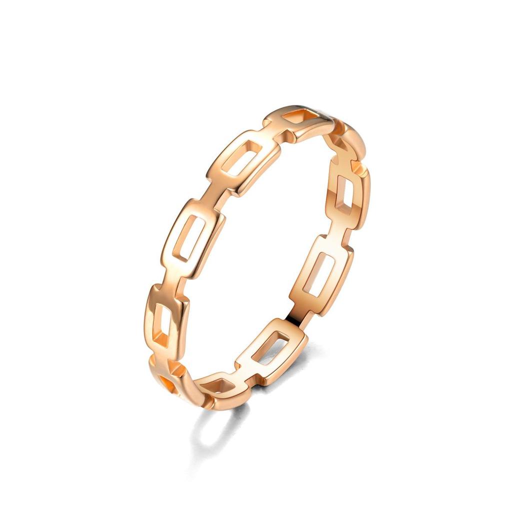 Stainless Steel Cutout Women's European & American Non-Fading Luxury Couple Matching Ring Band