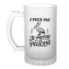 Chope À Bière - PLANETEE - J'peux Pas Minimaliste (Pélicans) - 470 Ml - Verre Trempé Givré - Motif Minimaliste