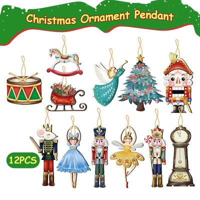 12 db/szett Diótörő Báb Karácsonyfa Dísz Fa Diótörő Katona Lógó Dísz Noel Újévi Buli Otthoni Dekoráció