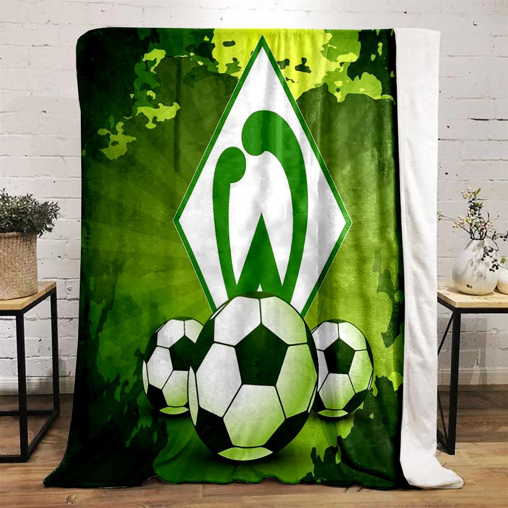 Green Soccer Logo Designed Flannel blanket for bedroom, living room, sofa, and nap