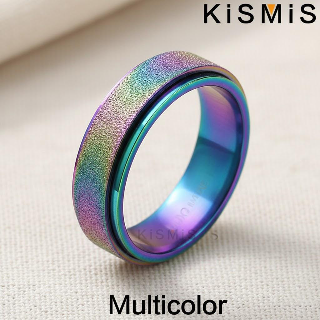 

Stainless Steel Fidget Spinner Ring Sand Blast Finish Spinning Worry Ring for Men and Women Gift Jewelry