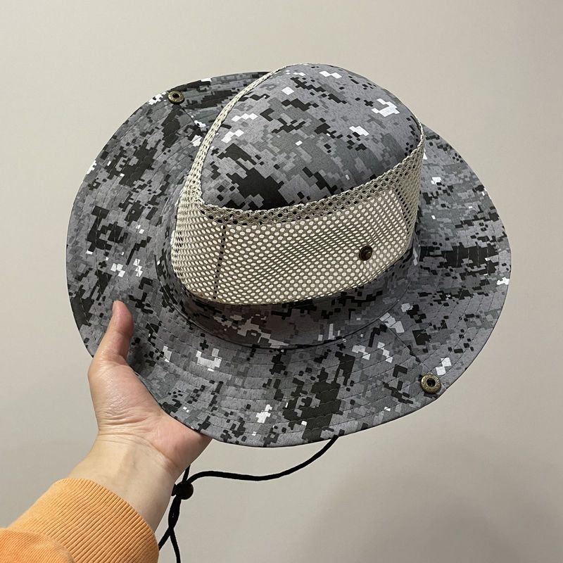 Hat men's summer big brim outdoor fishing sun protection hat sun hat bucket hat construction site dry farm work sun hat